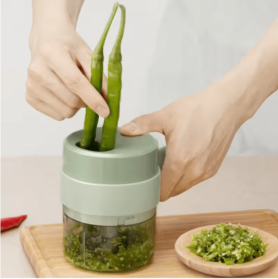 4-in-1 Handheld Electric Vegetable Slicer & Garlic Chopper | Wireless USB Food Processor