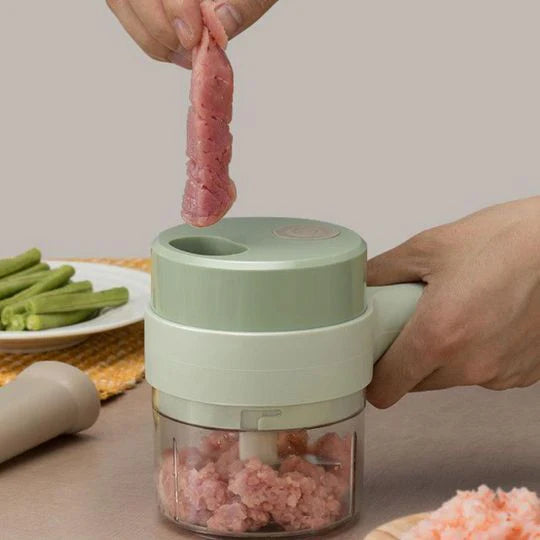 4-in-1 Handheld Electric Vegetable Slicer & Garlic Chopper | Wireless USB Food Processor